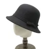 Береты осенние и зимние женские шляпы-федоры с куполом для женщин, шерстяные кепки из полиэстера 56-58 см с маленькими полями, простые ремни, элегантная женская одежда