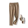 Womens Pants Genuine Leather Female Sheepskin Trousers for Women Loose Brown Spring Pantalones De Mujer Pph3958