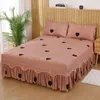 Spódnica łóżka 1PCS bawełniana arkusz miękki pokrowca pościeli domowa podwójna - składany płaski arkusz (bez osłony poduszki)