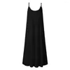 Casual Dresses Ladies Dress Sleeveless Simple Low Round Neck