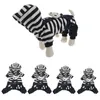 Dog Apparel DONG Jeans Coat Small Dogs Cloth With Bear-head Pet Suspenders Clothes Black Stripes