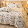 Conjuntos de cama Winter Duvet Cover Cama Single Double Queen King Size Quilt CoverThick Fleece Quente Flanela Coral Dupla Face Veludo 231216