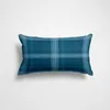 Kissen blau klassisch kariert rechteckiger Bezug Heimdekoration 30 x 50 für Wohnzimmerstuhl personalisierte Geschenke Leinen