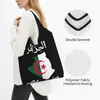 Sacs à provisions Algérie Drapeau Carte Épicerie Durable Grand Réutilisable Recycler Pliable Robuste Algérien Eco Sac Lavable Léger