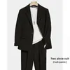 Męskie garnitury Blazers jesień mężczyźni moda biznesowy kombinezon biurowy dla modnej koreańskiej wersji czysty kolor luźne twopece 231216