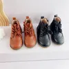 Boots CAPSELLA KIDS Autumn Winter Unisex Classic Lace-Up Children Brogue Leather Shoes Toddlers Girls Boys Ankle 21-30