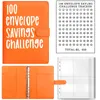 Partihandel 100 Envelope Challenge Binder Par Challenge Sheets Event Notepad Pu Leather Binder Notebook Pengar kuvert för kontor Hem Computadora Portatil