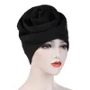 Roupas étnicas Mulher Grande Flor Turbante Cap Muçulmano Hijab Lenço Acessórios de Cabelo Islâmico Sob Cachecol Bonnet Beanie Hat Femme