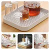 Kitchen Storage Dish Drain Tray Food 2 Tier Non Slip Serving Utensil Drainboard Drying Plate Board Counter