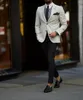 Męskie garnitury Blazers Beige Notch Lapel dwa przyciski Męskie wysokiej jakości formalne zestawy Blazer na wesele imprezę balową niestandardowy 2cece Kostium Homme 231216