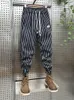 Męskie spodnie w paski dreski jogger men harajuku hip hop streetwear unikalny harem wysokiej jakości spodnie marki 231216