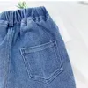 Jeans vintage foderati in velluto ragazzi jeans pantaloni harem inverno spesso vaqueros bambini pantalones peluche caldo vita alta bambini denim calca 231216