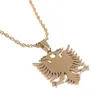 Albania Eagle Pendant Necklaces Gold Color Stainless Steel Ethnic Trendy Jewelry Gifts316j