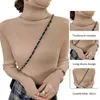 Womens Sweaters Knitting Pullover Sweater Long Sleeve Bottom Shirt Slim Turtleneck Autumn Winter Soft Blouse Jumpers For Women 231216