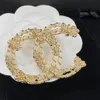 C18k broche de lótus banhado a ouro com enfeite de strass moda nobre broche de luxo designer de jóias de alta qualidade ladie313h