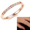 Bröllopsringar Jeemango Ankomst Rose Gold Color Simple Jewelry Inlaid Cubic Zirconia For Women Rostfri Steel Ring JR19171