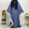 Ropa étnica Mujeres Eid Vestido musulmán Abaya Jalabiya Marruecos Vestidos de fiesta Dubai Abayas Kaftan Islam Vestidos Árabe Vestido largo Cinturón