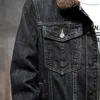 Мужские куртки зимние мужские черные джинсовые пальто флисовые теплые джинсовые мужские хлопковые высокого качества облегающие и размер 6XL