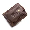 Wallets TopFight Genuine Leather Card Holder Men Wallet Money Bag Purse With Zipper Coin Pocket Luxury