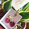 Keychain Crystal Cherry Style Red Women's Bag Car Pendant Fashion Accessories Fruit Strawberry Apple Handbag Decoration