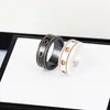 bague d'amour poterie et porcelaine hommes bijoux de créateur pour femmes bagues pour femmes cadeau d'anniversaire G double céramique noir et blanc anci257Y