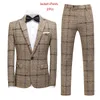 Herrenanzüge Blazer Jacken Weste Hosen Bräutigam Hochzeitskleid Plaid Formal Business Herren Boutique Anzug Bühne Party 3 Stück und 2 Stück 231216