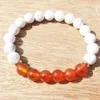 MG0442 8 MM Carnelian Kadın Bilezik Howlite Duygusal Denge Bilezik Doğal Gem Taş El Yapımı Bilezik Whole2874