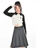 Spódnice solidne kolory kobiety mody mody w stylu mini spódnica mini spódnica damska koreańska elegancka ulica A-line jesień zima