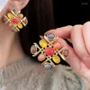 Studörhängen riteye medeltida stil vintage för kvinnor geometrisk strass eleganta smycken delikat parti aretes de mujer