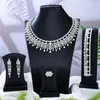 Necklace Earrings Set Soramoore Luxury Gorgeous Shiny 4PCS Jewelry Women Wedding Sparkly Bridal Engagement High Quality