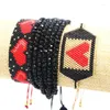 Strand Rice Bead Bracelet Crystal Heart-shaped Design Originality Bohemia Hand Knitting Fashion Simple Colour Beaded Set