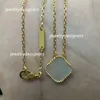 Gold silver lucky van clover necklace designer for women pendant necklaces jewelry 18K Gold Plated stainless steel MotherofPearl diamond flower neckla T3J1