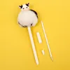 40Pcs Cute Cow Silicone Fur Ball Gel Pen Cartoon Pet Animal Plush Writing