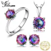 Mystic Topaz Chaîne Pendentif Collier Boucles D'oreilles Bague Ensemble 925 En Argent Sterling Pierres Précieuses Ensembles De Bijoux En Argent 925 Bijoux Pour Femmes 2009251E