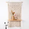 Tapestries Nordic Bohemian Long Tassel Tapestry Storage Rack Hand-woven Wall Hanging Decorative Crafts For Living Room Decor Dropship