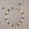 Strand 4 6mm Cilindro a forma di agata bianca braccialetto intrecciato fascino delle donne braccialetti di yoga catena fatta a mano regolabile gioielli Pulsera regalo