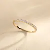 Cluster-Ringe, feiner Schmuck, Ring mit Geburtsstein Juni, Mondstein-Naturschmuck, echter 14-Karat-Massivgold, Verlobung, Hochzeit, stapelbar