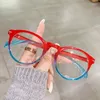 Montature per occhiali da sole Occhiali da vista rotondi da donna Montatura sfumata Anti blu miopia Occhiali da vista da donna Blu-ray