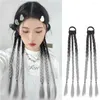 ヘアアクセサリーエクステンションボクシング編組高温繊維偽のポニーテールウィッグロープツイストヘアピース