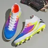 Dream Color High Top AG TF botas de fútbol mujeres hombres zapatos de fútbol profesionales jóvenes gradiente Color zapatos de entrenamiento tacos