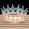 Crystal vintage Royal Queen King Tiaras and Crowns Mężczyźni Kobiety Pageant Prom Diodem Ozdoby Weddne Akcesoria do włosów Y1130274A