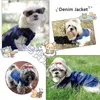 Vestuário para cães Cães e gatos Jean jaqueta colete cerejas design pet filhote de cachorro denim casaco primavera / outono roupas