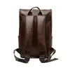 Backpack Vintage PU Leather Outdoor Student Bookbag Casual Rucksack Laptop Bag For Men