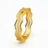 Bangle Saudi Arabia Jewelry Luxury Gold Plated Engraved Bangles & Bracelets For Women Bridal Wedding Accessories Gift