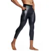 Pantalons Femmes Hommes Cuir Stretchy Casual Biker Club Party Body Shaper Taille Entraîneur High Leggings Fitness 9pts avec poches 231216