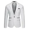 Men's Suits Men Suit Coat Formal Business Style Cardigan Slim Fit Long Sleeve Turn-down Collar Groom Groomsman Wedding Jacket