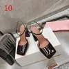 Nouveau talon haut tête carrée chaussures habillées sandales femmes de luxe chaussures habillées fête usine dentelle boîte taille 35-42 avec boîte hauteur du talon 9.5 cm