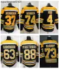 Hockey 2023 Reverse Retro 88 David Pastrnak Maillots de hockey Jaune 63 Brad Marchand 73 Mcavoy 74 Jake Debrusk 4 Bobby Orr Classic 37 Patrice