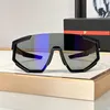 Designer masculino e feminino PR Linea Rossa Impavid óculos de sol geométricos de nylon W armação pernas de acetato à prova de vento legal Lunettes SPS04W templo com logotipo de etiqueta vermelha carro de corrida