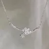 Pendant Necklaces Silver Color Rhinestone Star Necklace Female Light Luxury Unique Refinement Zircon Choker Creative Jewelry Gift